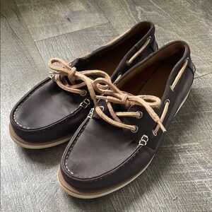Goodfellow & Co Brown Boat Shoes with tan leather laces. Men’s size 8.